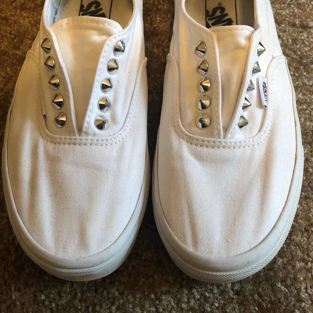 White studded vans